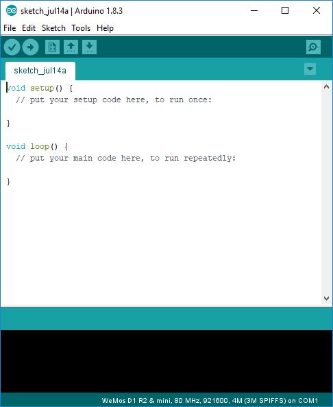 Initial opening of Arduino IDE